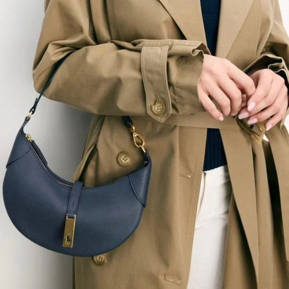 Ralph Lauren Polo Leather Mini Shoulder Bag Navy Blue Marine ID Bag - Picture 3 of 10